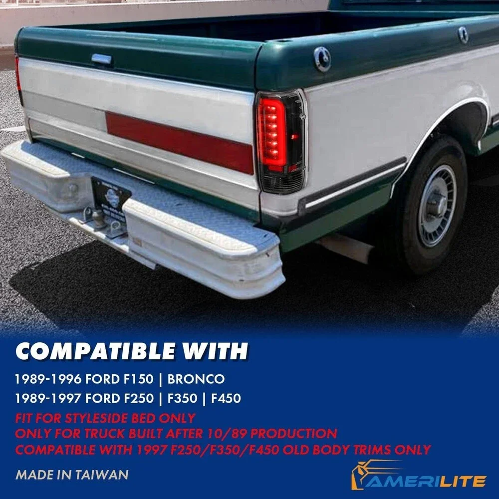 AmeriLite Truck 3D C-Type Halogen, Led, Tube Replacement Tail Light Set